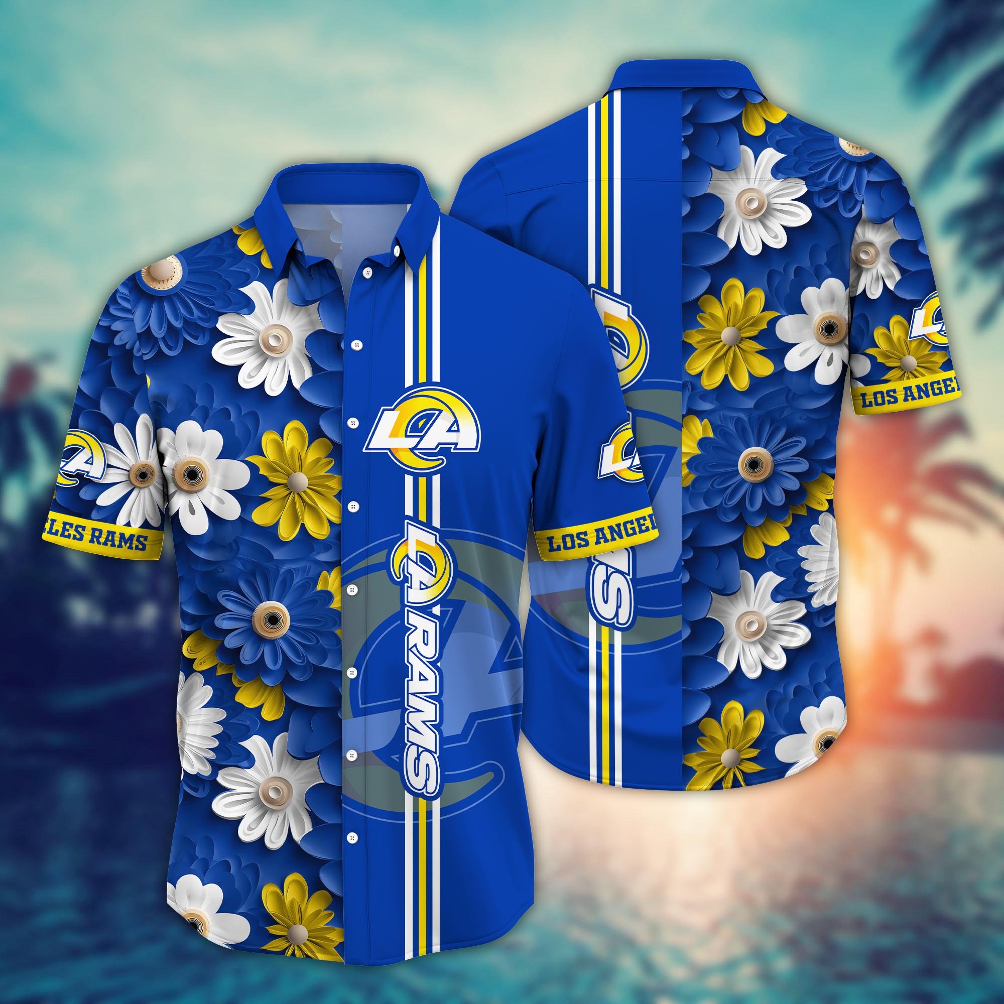 Los Angeles Rams Flower Hawaii Shirt And Tshirt For Fans, Summer Football Shirts NA49574